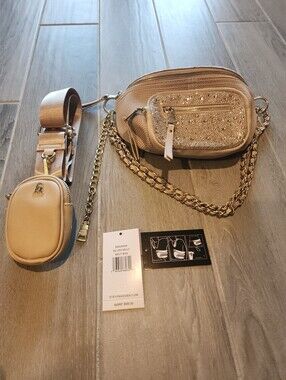 Steve Madden Maxima Belt Bag & Maxwell Rhinestone Knit Ankle Booties Bundle
